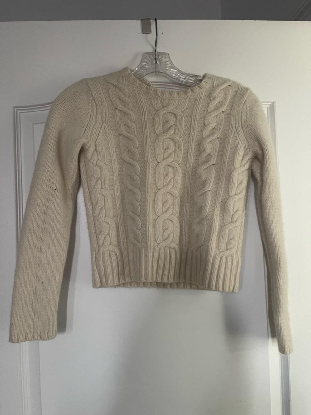 Vintage Y2K Gap cream cable knit angora cashmere blend sweater XS